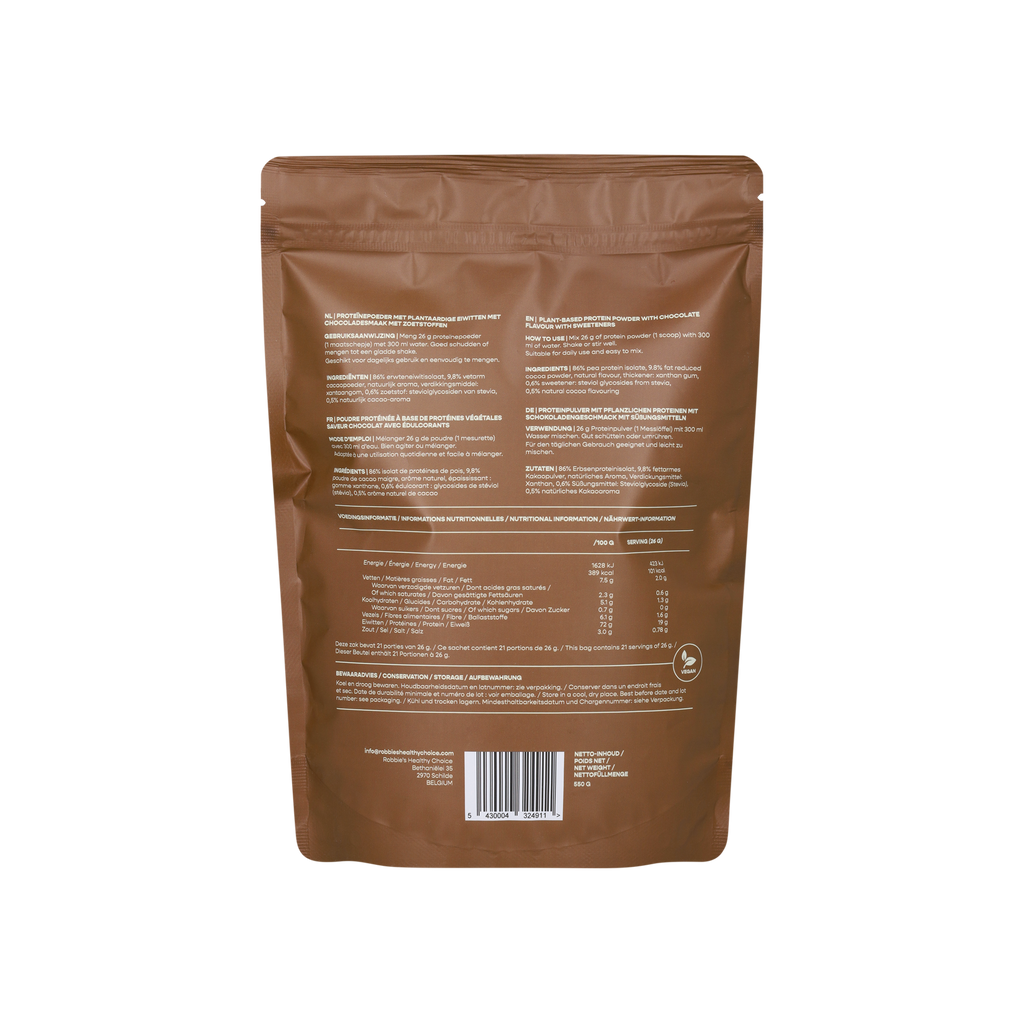vegan & glutenvrije chocolade proteine