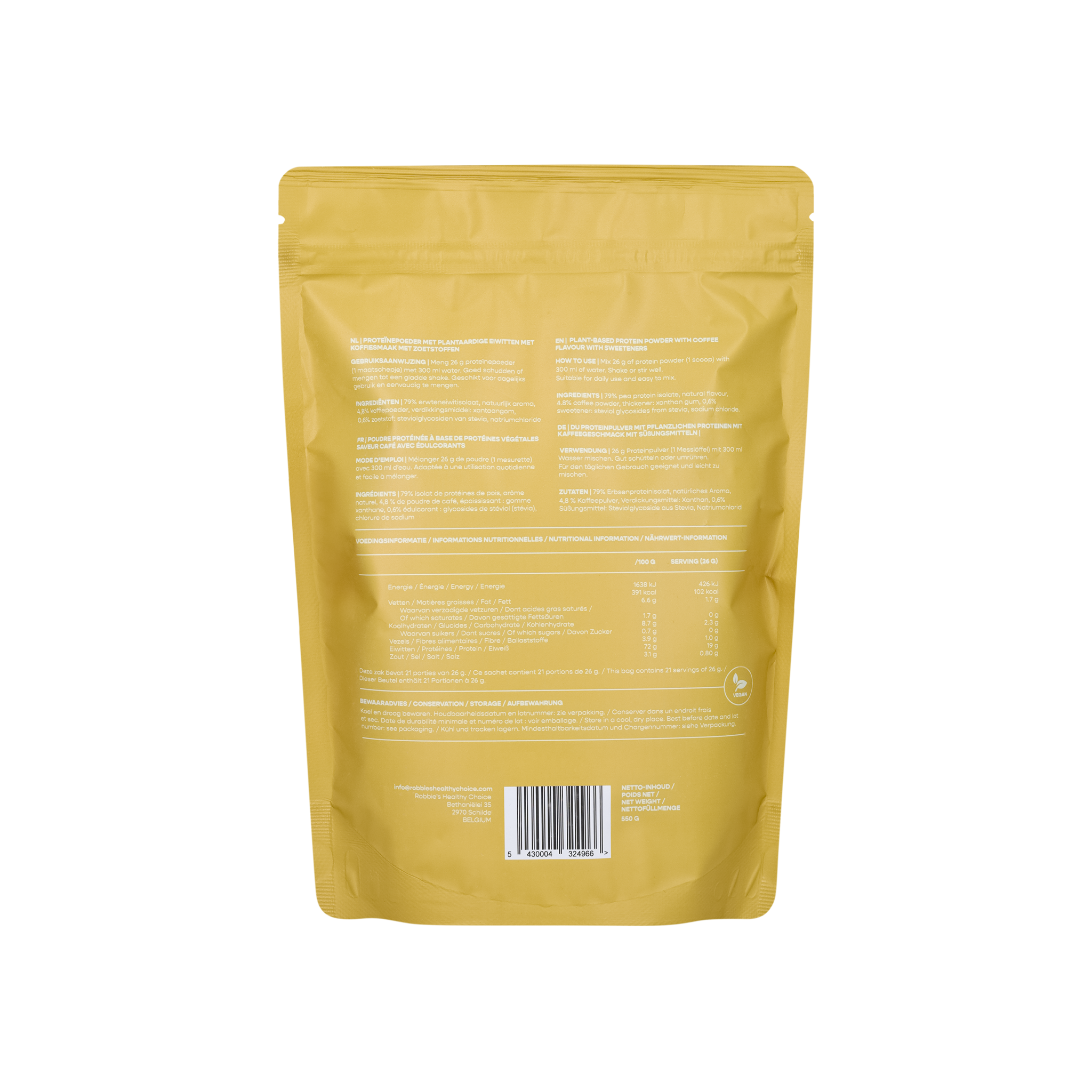 vegan & glutenvrije coffee proteine