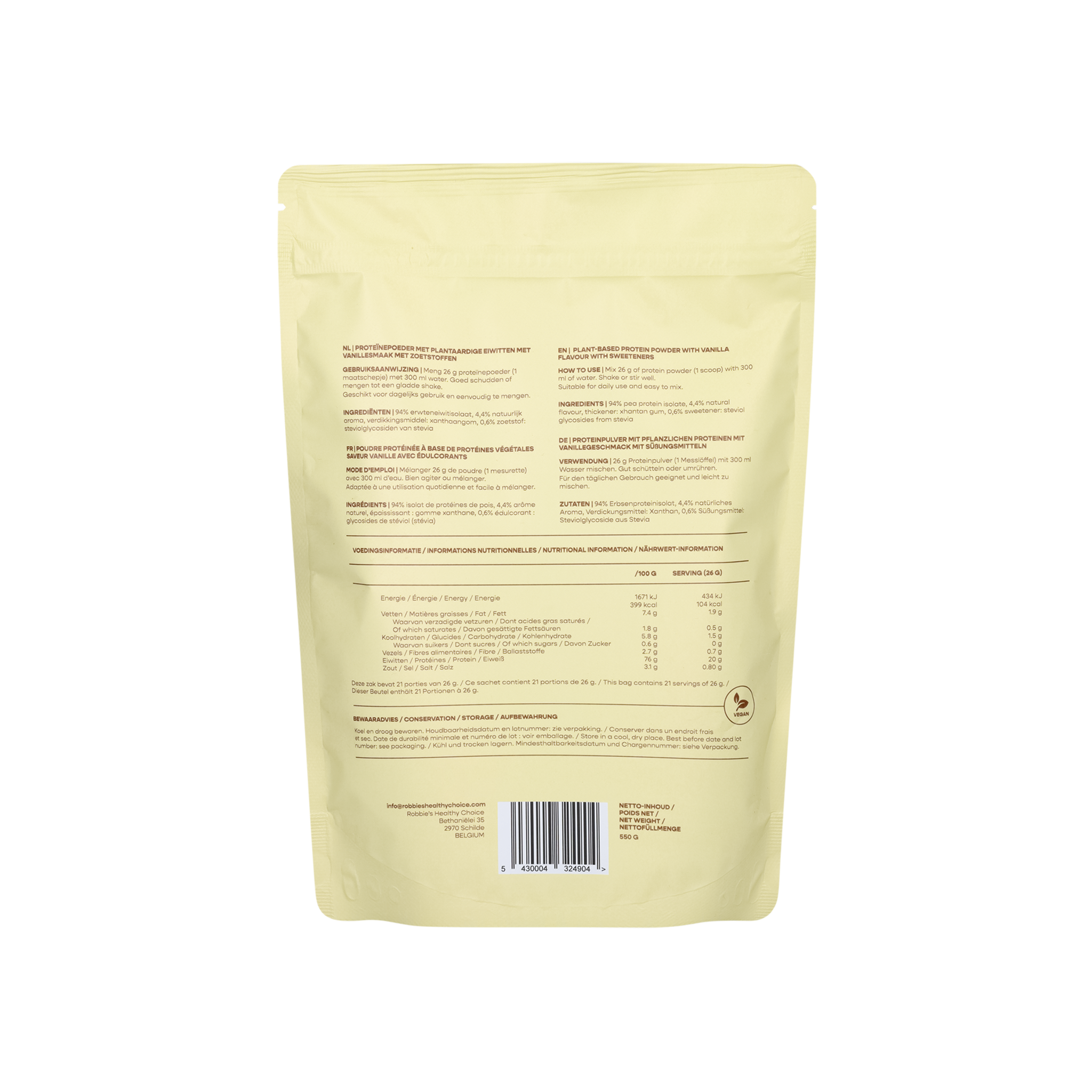 vegan & glutenvrije vanille proteine